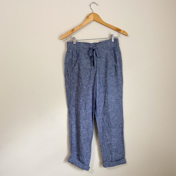 NWT Van Heusen Blue Linen Joggers with Elastic Waistband - Picture 1 of 6